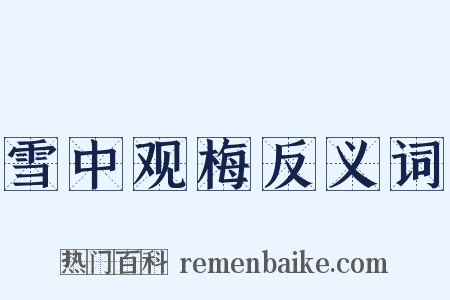 雪中观梅反义词是什么意思的图片